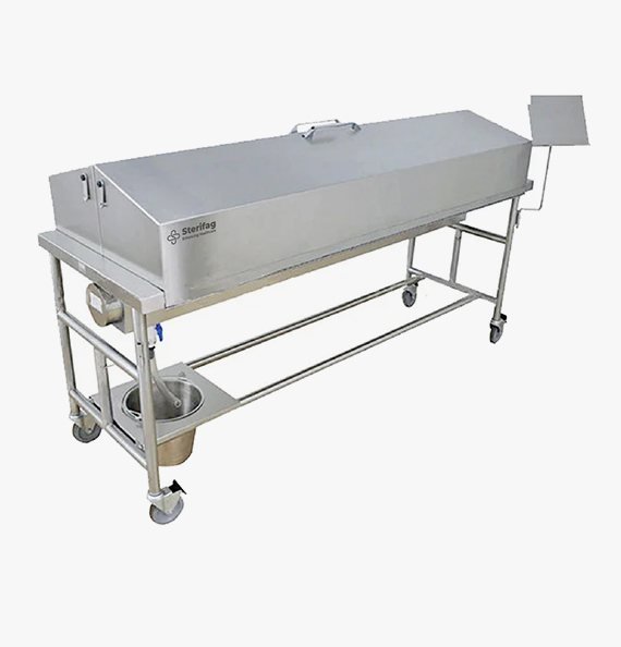 Mortuary Trolley with Cover with Bucket Holder